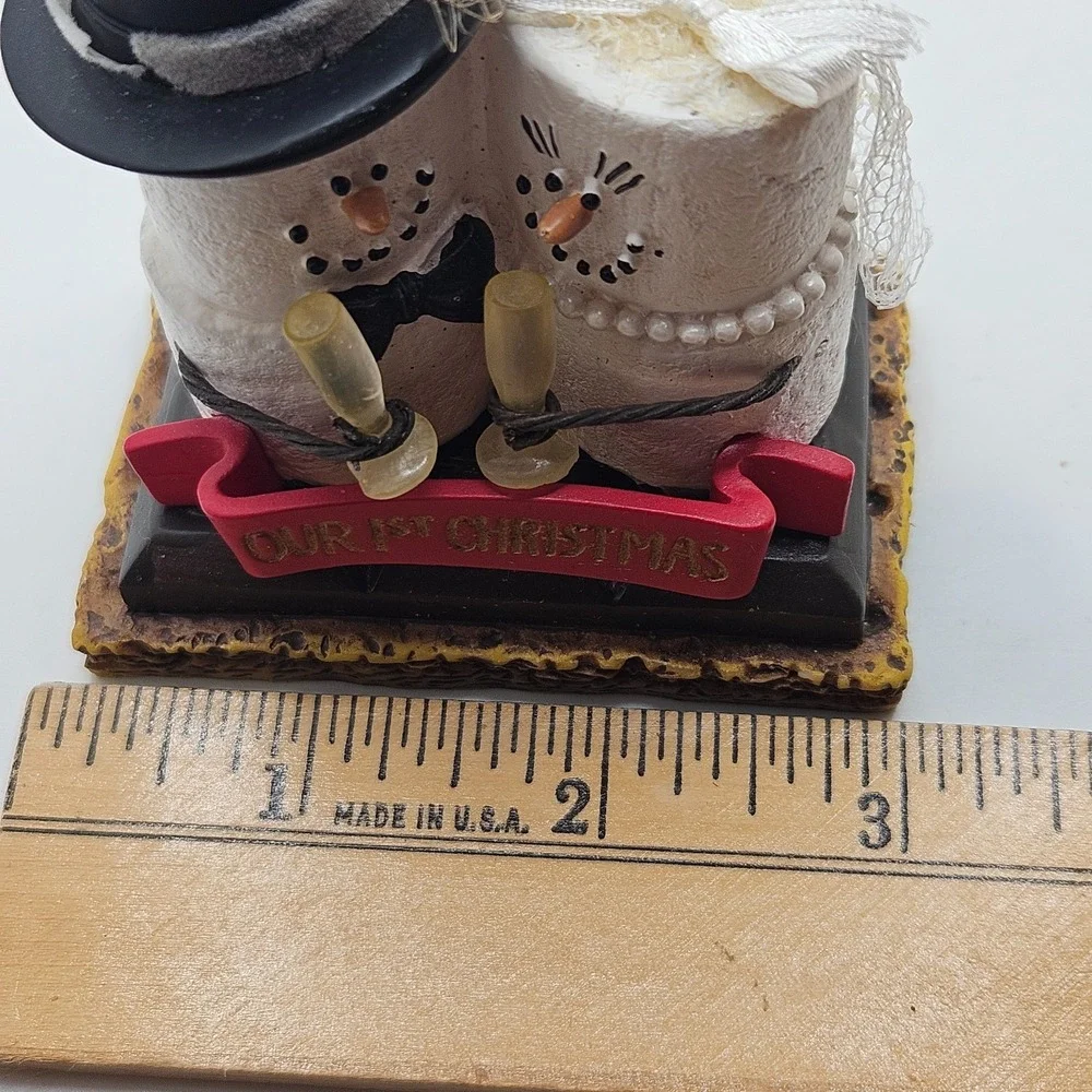S'mores Snowman Wedding Couple Our 1st Christmas Ornament Midwest